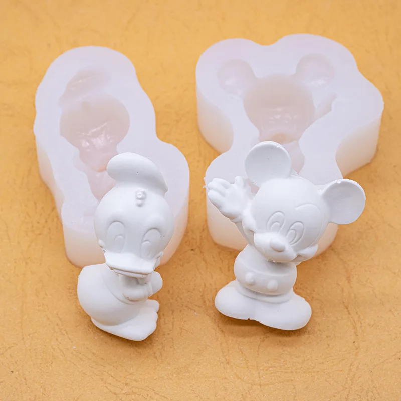 Cartoon Three-Dimensional Mouse Duck Silicone Mold DIY Aromatherapy Handmade Soap Candle Plaster Mould A610