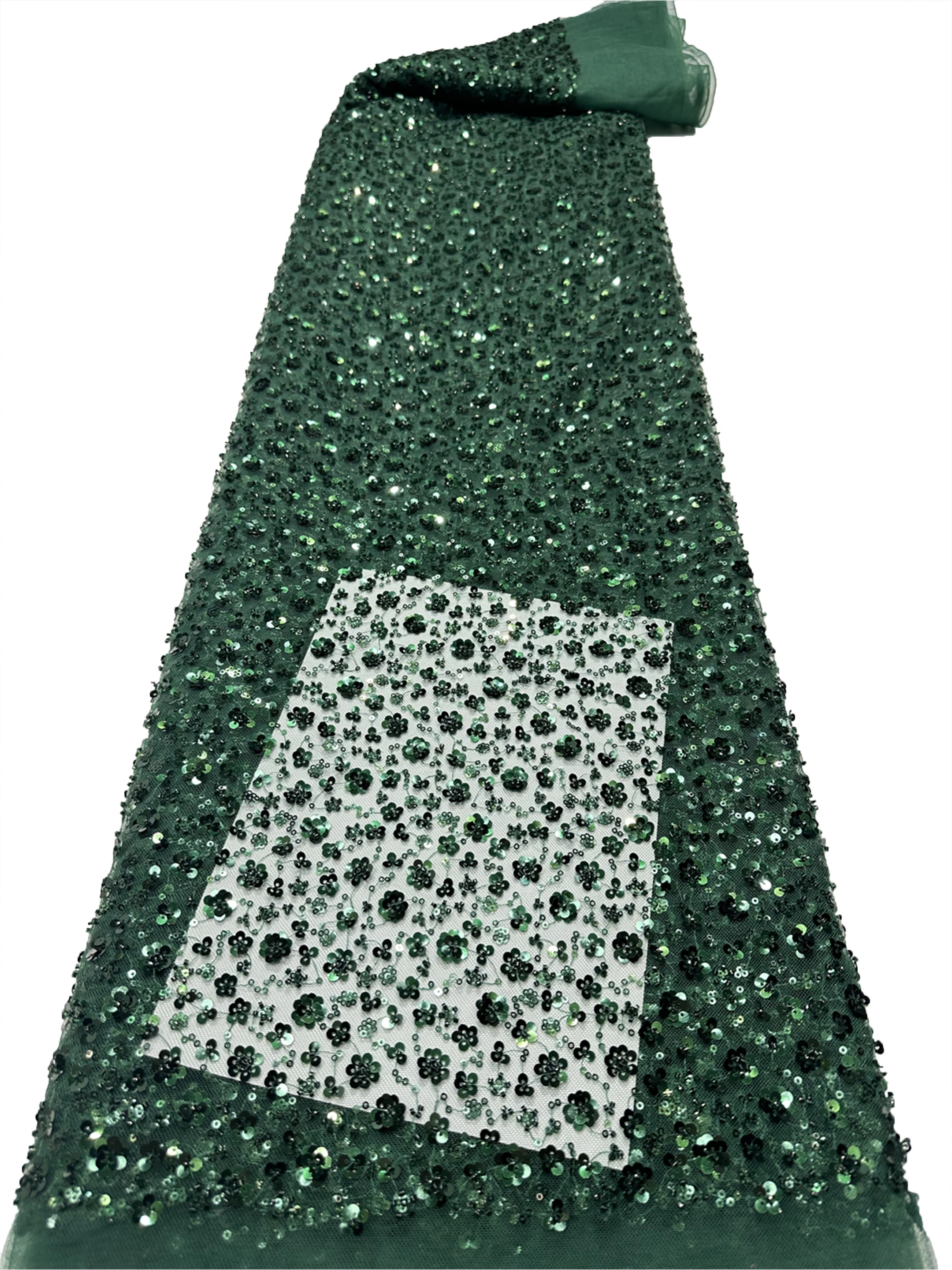 

French Tulle High Quality Beaded Lace Fabrics Nigerian Lace Fabrics For Women Wedding Dresses 5 Yards Sequins Embroidery Lace