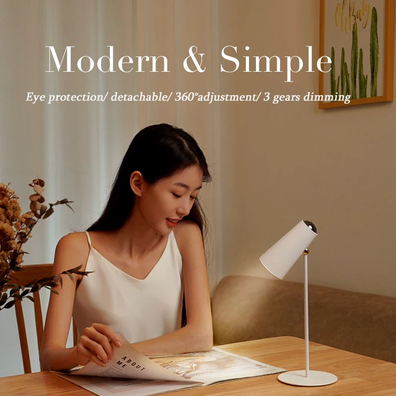 Lessdot 4 In1 Multifunctional Reading Desk Lamp Portable Magnetic Desk Lamp Dusk Night Light USB Charge Hanging Atmosphere Light