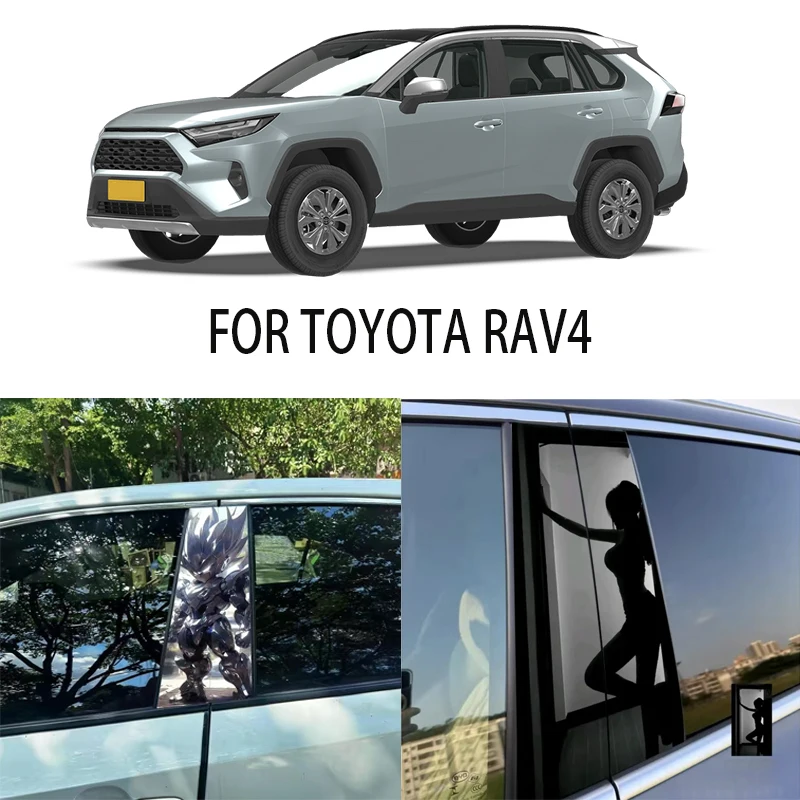 

Door Window Decoration Trims Pillar Posts Stickers Auto Styling For TOYOTA RAV4 Car accessories