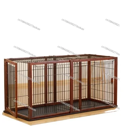 Wooden Push-Pull Retractable Stretchable Large, Medium and Small Dogs Dog Cage Pet Fence Fence