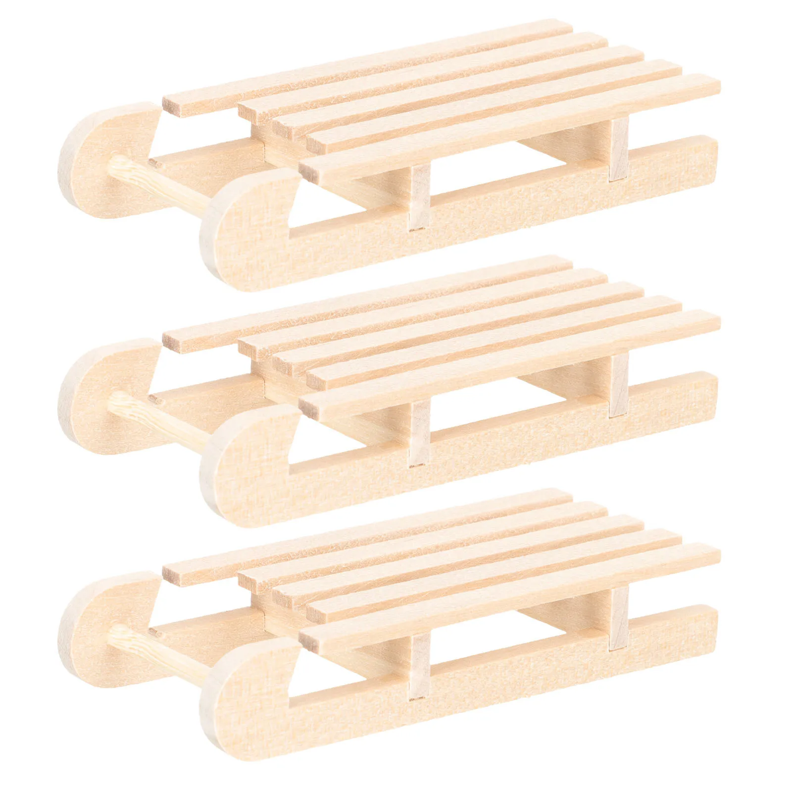 

3Pcs Mini Wooden Sleigh Crafts Unfinished Wood Sled Ornament Xmas Desktop Decoration Household Adornments Unfinished Wood Sleigh