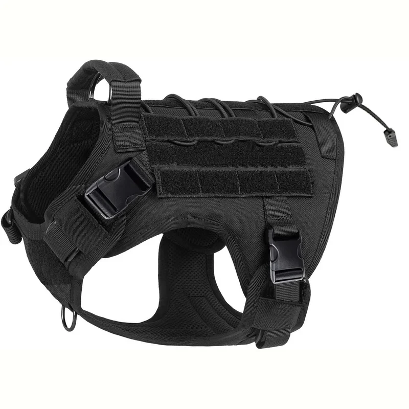 

Tactical Handle Anti-Pull Dog Harness, Adjustable Multi-Function Service Vest,Handle & Hook-Loop Panels for Service/Work Use
