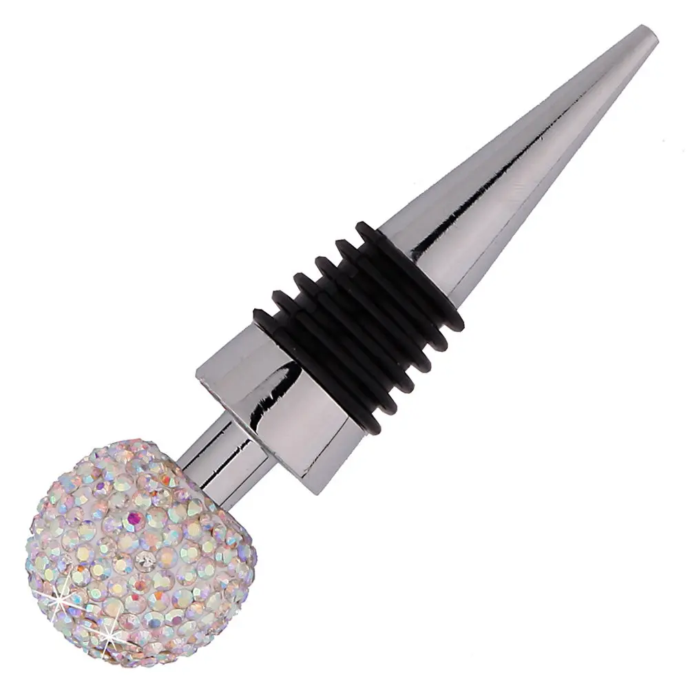 Diamond Ball Zinc Alloy Wine Bottle Stopper Colorful Cone Shape Airtight Seal for Bar Party Restaurant Alloy Wine Stopper Bottle