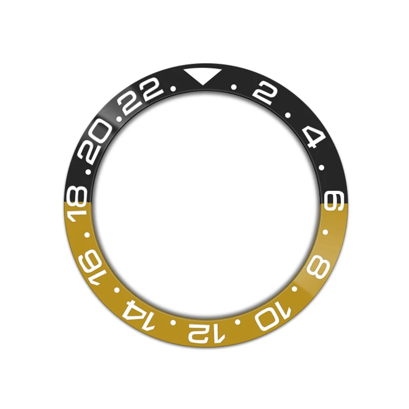 38mm Curved  Ceramics Bezel Insert Fits SKX007 SKX009 SRPD Watch Case NH35 NH36 Movement Bezel Insert Ring Men Watch Parts