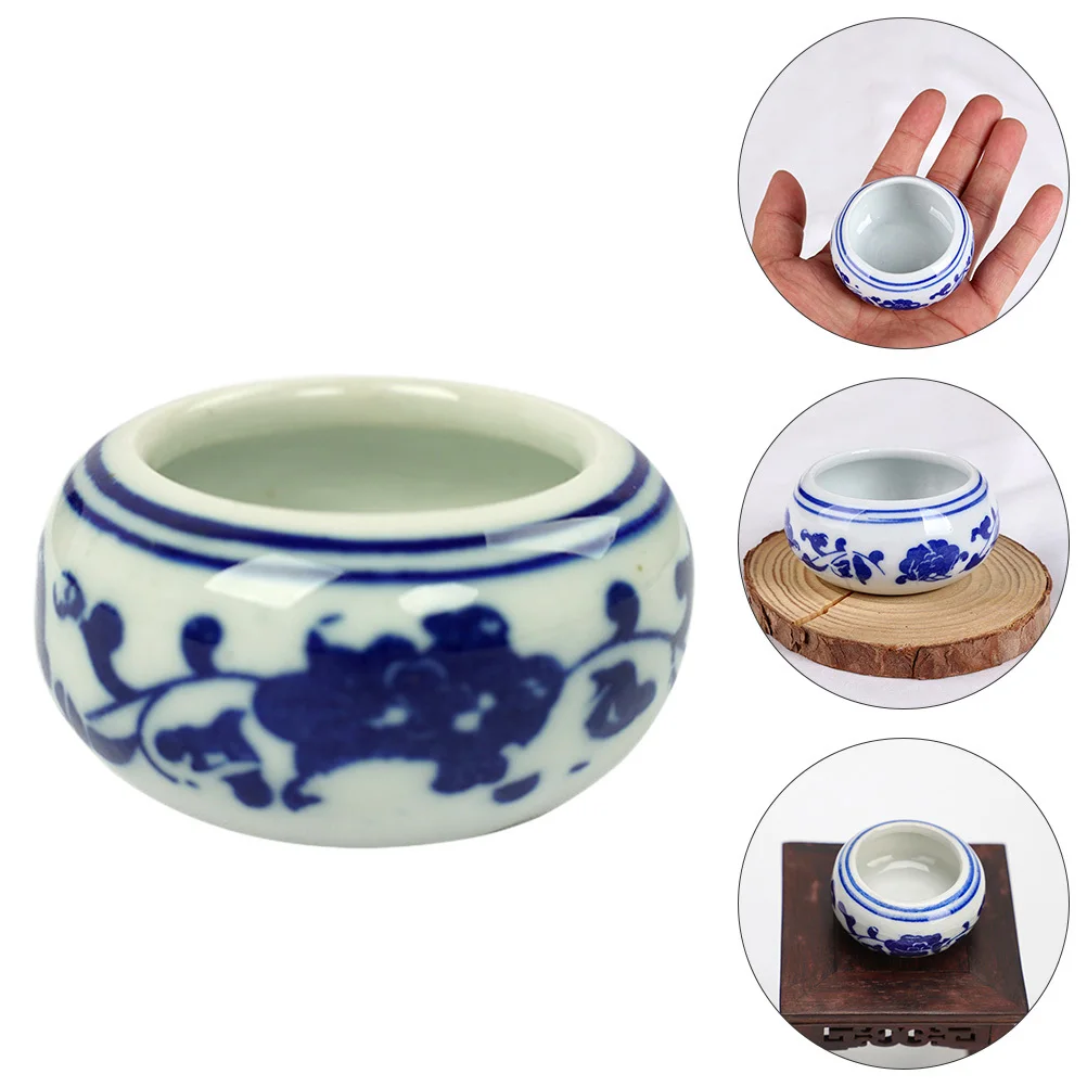 

6Pcs Ink Dish Ceramic Calligraphy Brush Tray Durable Practical Ink Bowl for Study Office Painting Supplies Water Plate