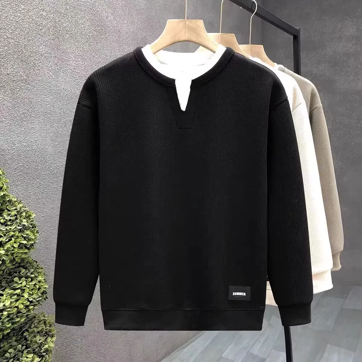 

Повседневная мужская толстовка с капюшоном Long Sve, модная весенне-осенняя свободная универсальная верхняя одежда для отдыха, круглая ткань из полиэстера, дизайн Ne