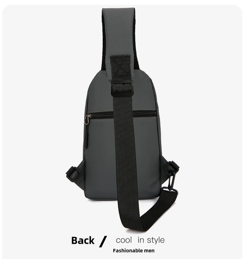 Men's Business Chest Bag, Fashionable Student Casual Shoulder Bag, Simple and Multifunctional Waterproof Crossbody Bag for Women