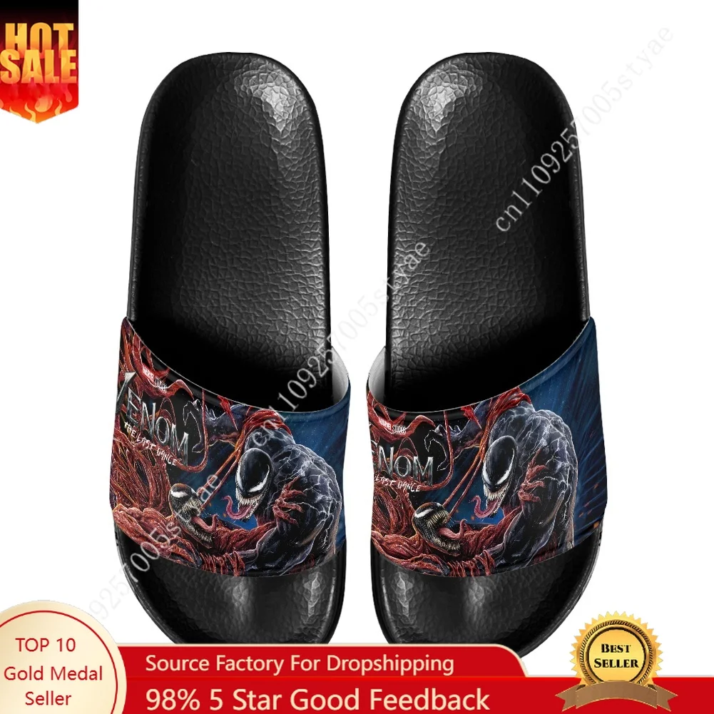 Marvel Carnage Let There Be Carnage Slippers Home Water Shoes Men Women Teenagers Beach Pool Sandals Custom Summer Slipper