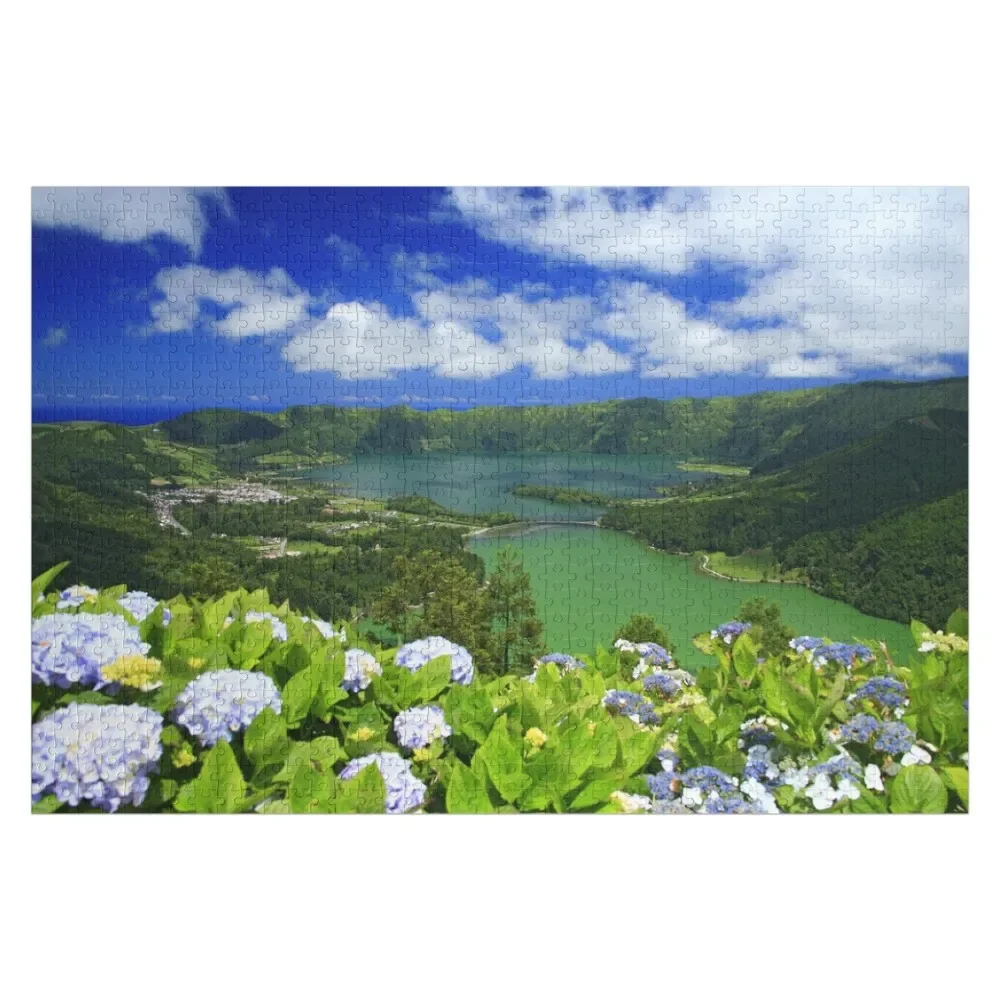 

Sete Cidades crater, Azores Jigsaw Puzzle Custom With Photo Photo Custom Custom Child Personalized For Kids Puzzle