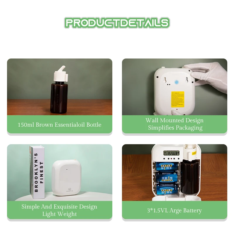 Namste Battery Type Aroma Diffuser Hotel Fragrance Diffuser Automatic Air Freshener Small And Portable 150ml Capacity