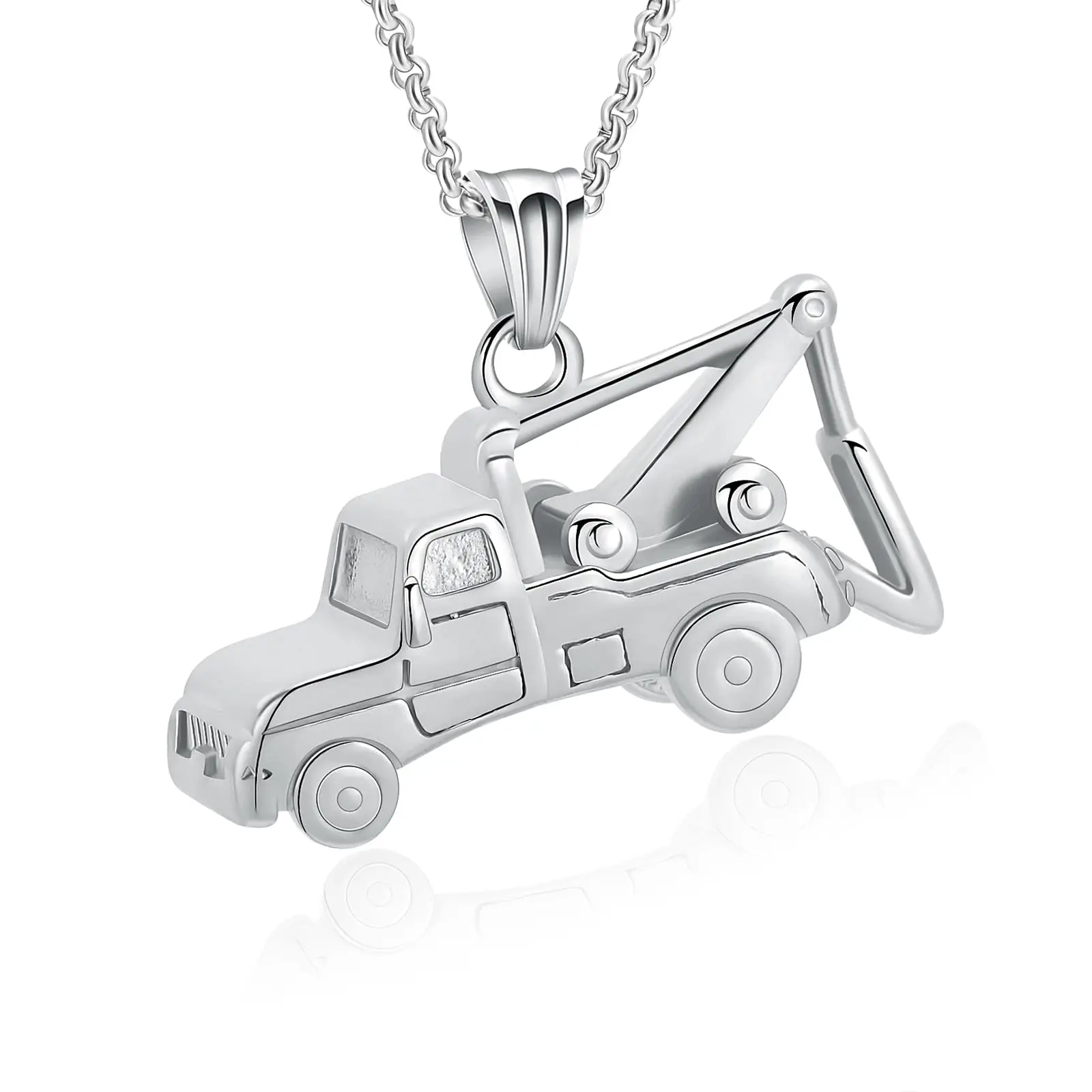 Crane Urn Necklace for Ashes Stainless Steel Car Pendant Cremation Jewelry Keepsake Funeral Memorial Gift for Men Women