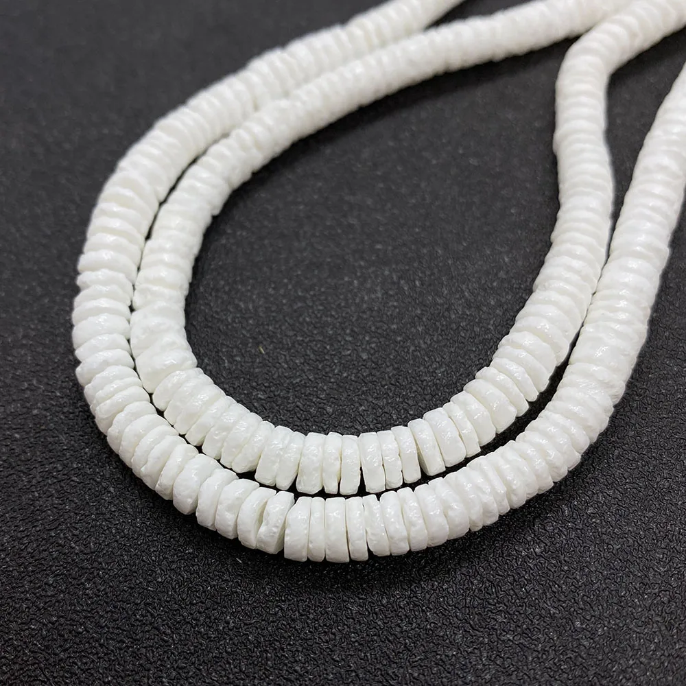 4/6mm Natural White Shell Scattered Beads Round Flat Mother of Pearl Sliced Beads Jewelry Making Diy Necklace Craft Accessories