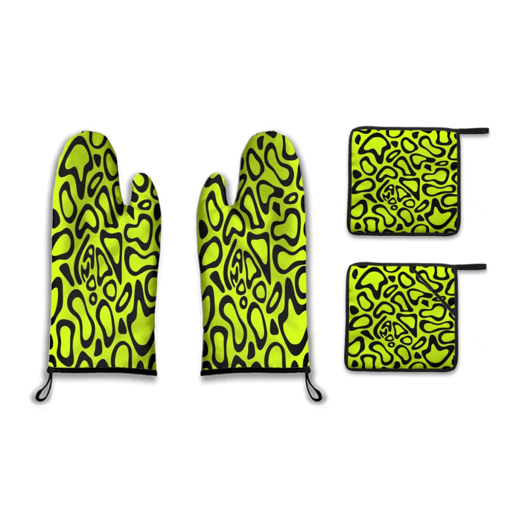 

Комплект антискользящих изоляционных перчаток и накладок для духовки, с рисунком шлема