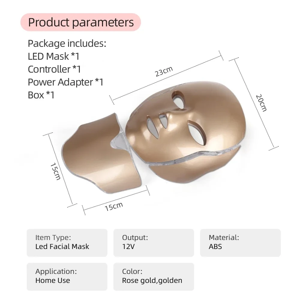 Versie Améliorée Du Masque De Beauté Multifonctionnel À Led 7 Couleurs Pour Soins De La Peau, Photorajeunissement Pratique