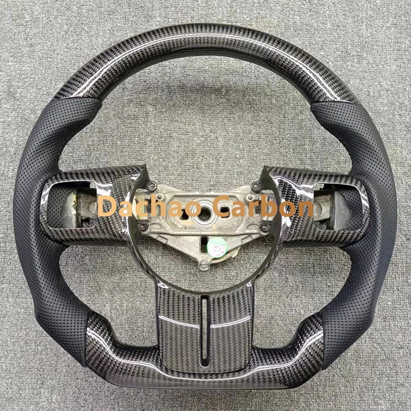 Real Carbon Fiber Steering Wheel For Jeep Wrangler JK 2011-2017 High Quality Leather Custom Style