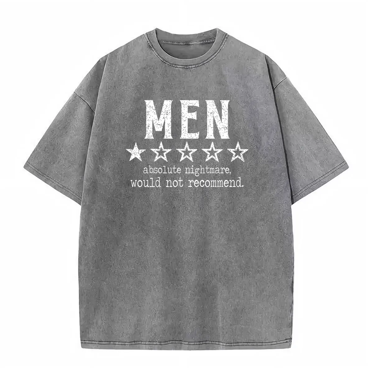 Men One Star Review Funny Absolute Nightmares Would Not Recommend T-shirts Men Women Retro Washed Cotton Oversized Loose T Shirt