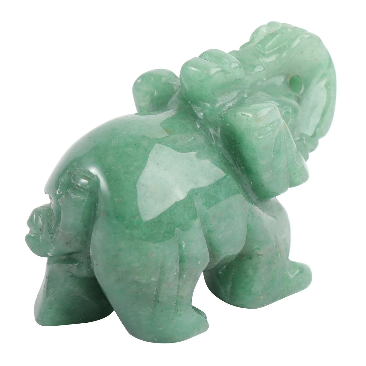 

Elephant Ornament Aventurine Natural Stone 2 Inch Handcrafted Animal Art Sculpture Desktop Decor Home Office Unique Gift