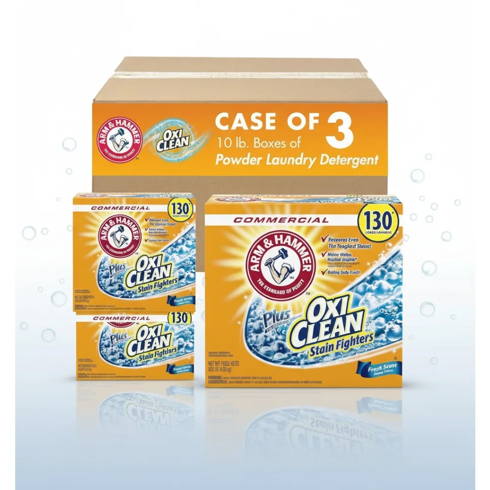 

Powerful OxiClean Laundry Detergent Powder, Fresh Scent, 9.92 lb Pack of 3 for Families and Busy Households
