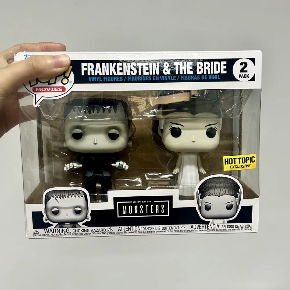 Funkos de Monstruos de Películas: Frankenstein y su Novia # Paquete de 2 Figuras de Vinilo Coleccionables de Hot Topic, Exclusivas