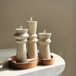 Ceramic Candle Holders, Nordic Art Candlestick Romantic Christmas Wedding Table Home Decoration, Photography Props