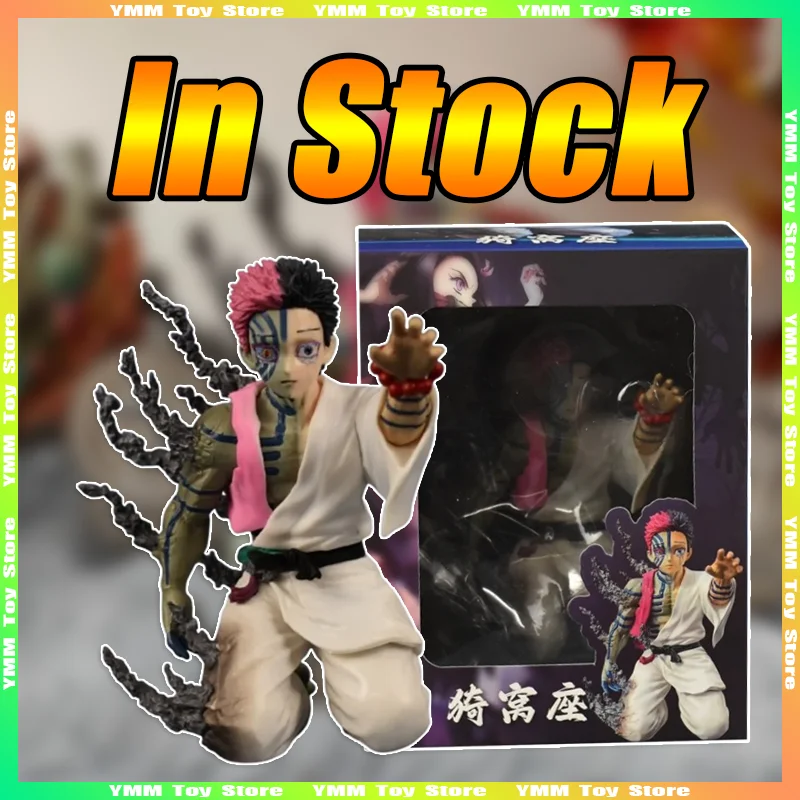 متوفر 13 سنتيمتر شيطان القاتل أنيمي الشكل Akaza Hakuji عمل تمثال شخصيات البلاستيكية الرسوم المتحركة الطرفية سطح المكتب حلية لعبة الهدايا