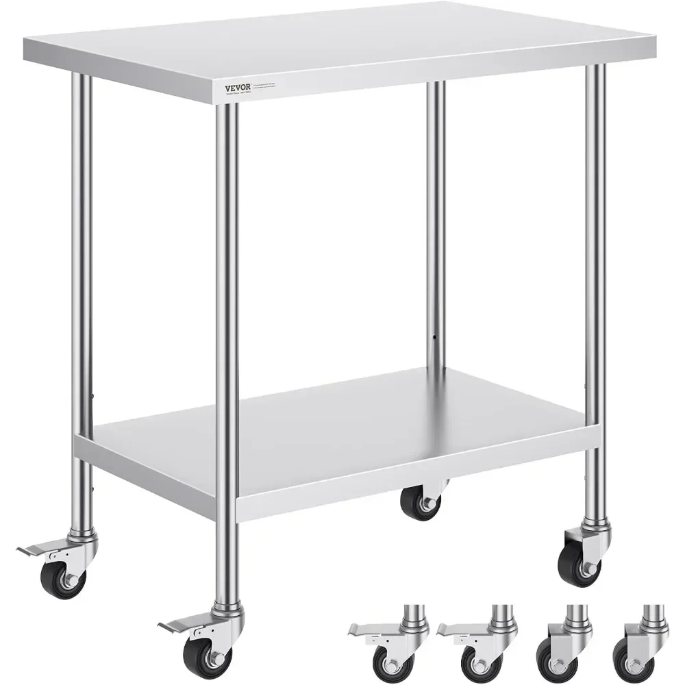 

BestsellerBestsellerStainless Steel Work Table 24 x 36 x 38, Rolling, Adjustable Height, Heavy-Duty Kitchen Prep Surface