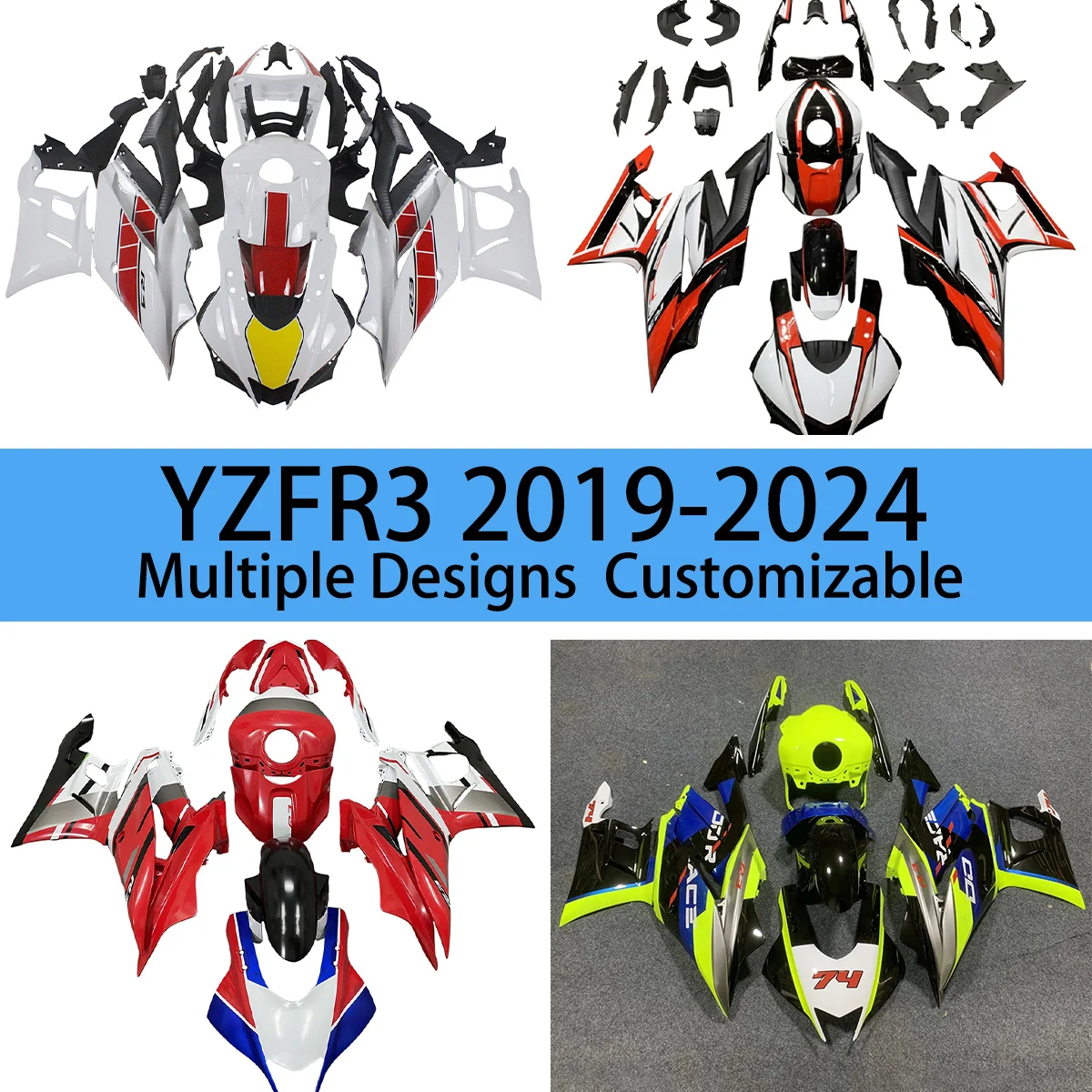 For YAMAHA YZFR3 2019 2020 2021 2022 2023 2024 Bodywork Fairings YZF R3 19 20 21 22 23 24 ABS Injection Fairing Kit