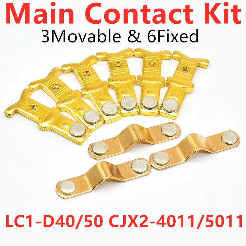 Main Contact Kit for Switch Contactor LC1D50 LC1D40 CJX2-4011 CJX2-5011 Moving And Fixed Contacts Contactor Replacement Kit