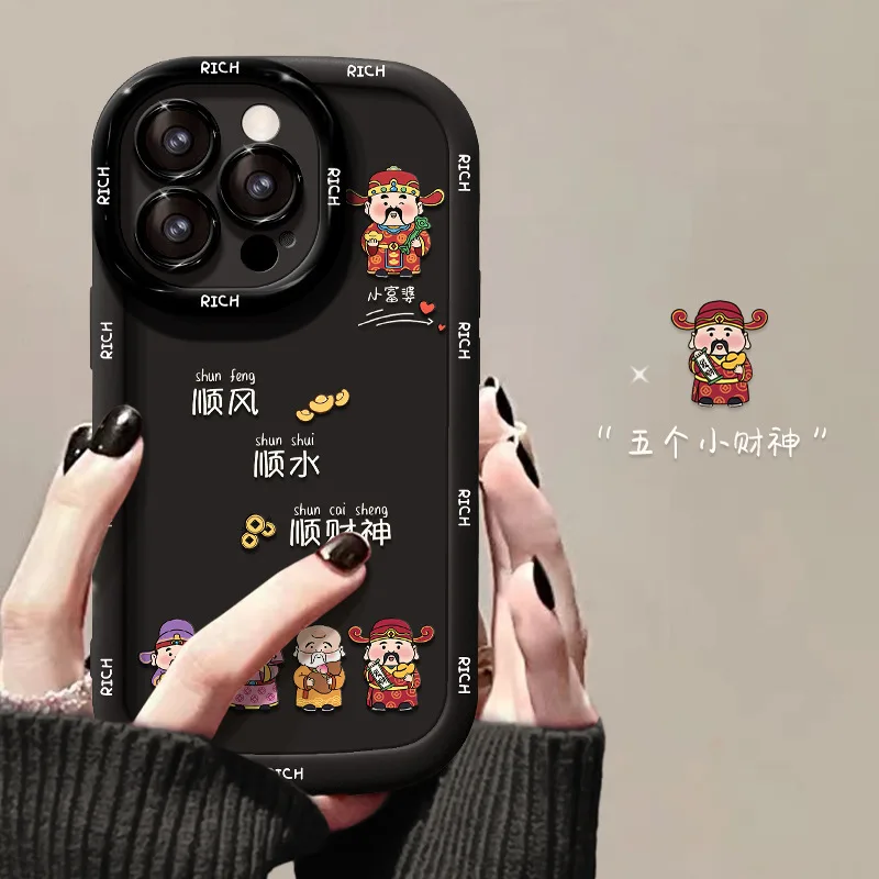 애플 16 케이스, 새로운 아이폰 13, 부의 신 14 프로 맥스 퍼프 케이스, 12 미니에 적합