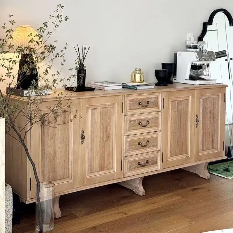 

zx-French Vintage Solid Eco-Friendly Long-lasting Storage Cabinet Aged TV Sideboard Small Family Living Room Customizable%