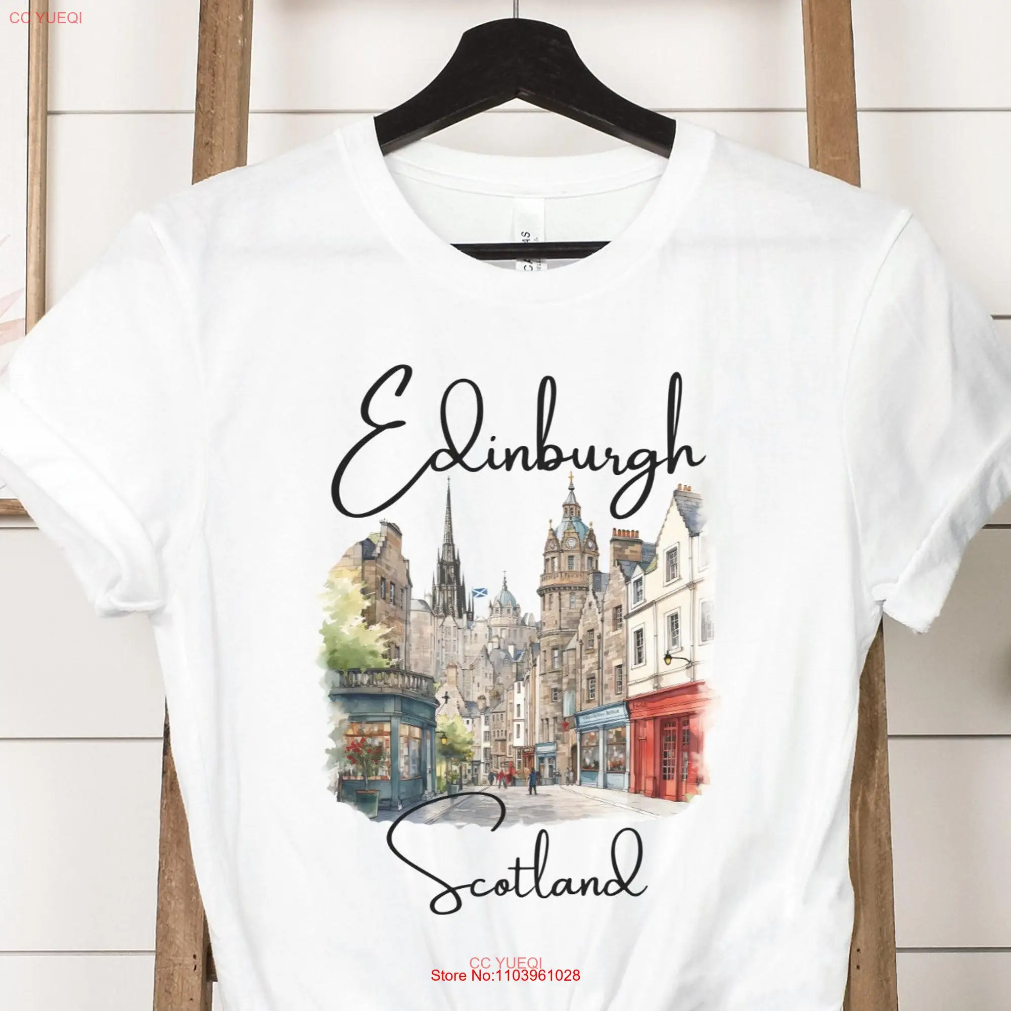 Cute Edinburgh T Shirt Softstyle Trip Souvenir Scotland s Clothes long or short sleeves