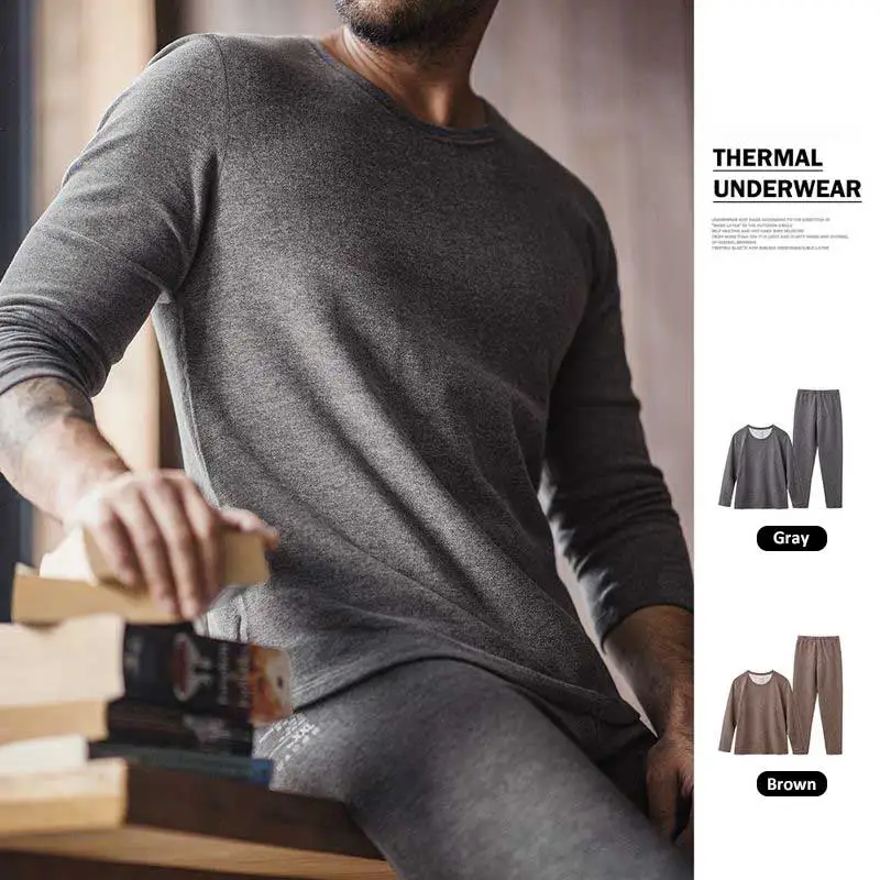 

Мужской комплект термобелья Maden, длинные кальсоны с круглым вырезом, облегающие, с длинными рукавами, мягкая верхняя одежда, однотонный зимний теплый базовый слой, костюм