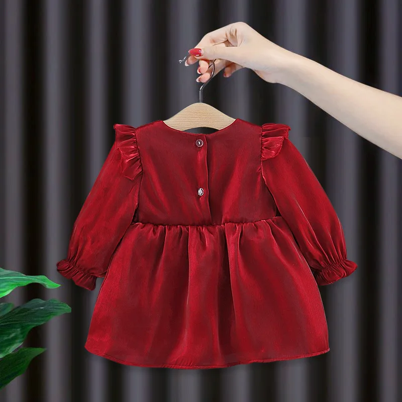 Vestido de fiesta de Princesa con lazo para niña recién nacida, ropa de primavera y otoño, 1 año de cumpleaños