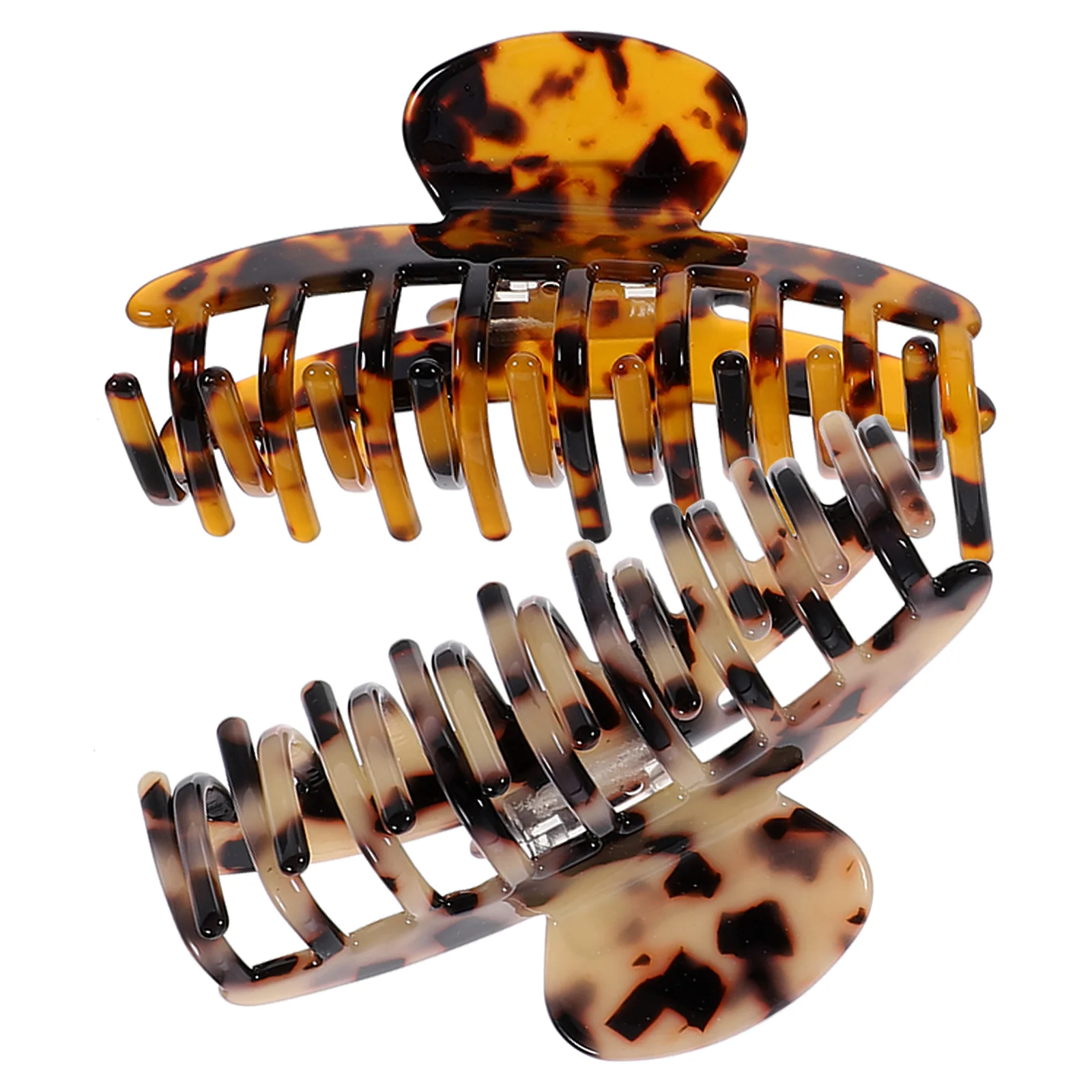 

2pcs Leopard Print Acetate Hair Claw Clips Large Jaw Barrettes for Women Thick Hair Styling Daily Office Accessories