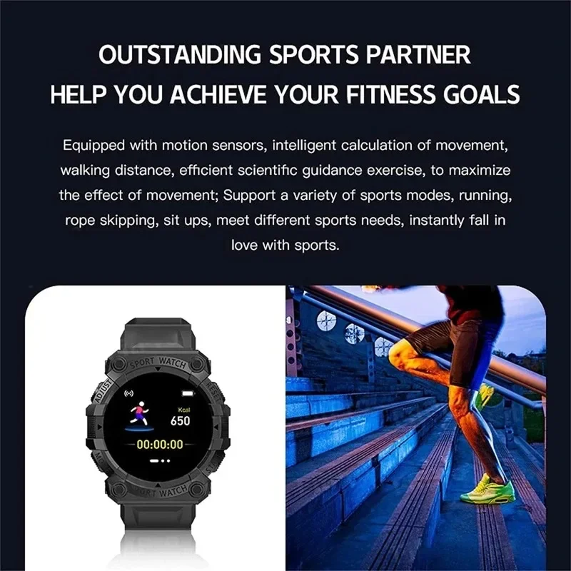 Smart Watch Fitness Bracelet - Sport Pedometer with Music Control, BT Connection, Clock, Alarm, Weather & Message