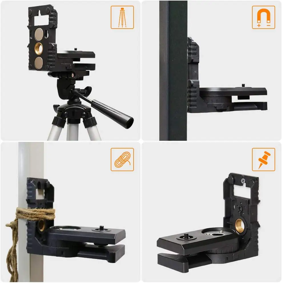 Imagem -04 - Huepar-nível Laser Ajustável em Forma de l com Suporte Magnético Adaptador de Nível Laser Base Pivotante Magnética Ajustável 180 Graus