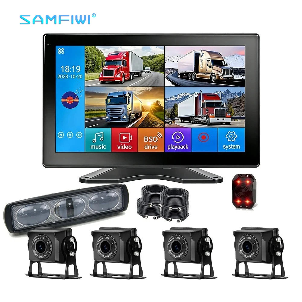 

Система мониторинга слепых зон для погрузчиков BSD: 10,1-дюймовый сенсорный экран, ИК-камера ночного видения, инфракрасная сигнализация, мониторинг в реальном времени