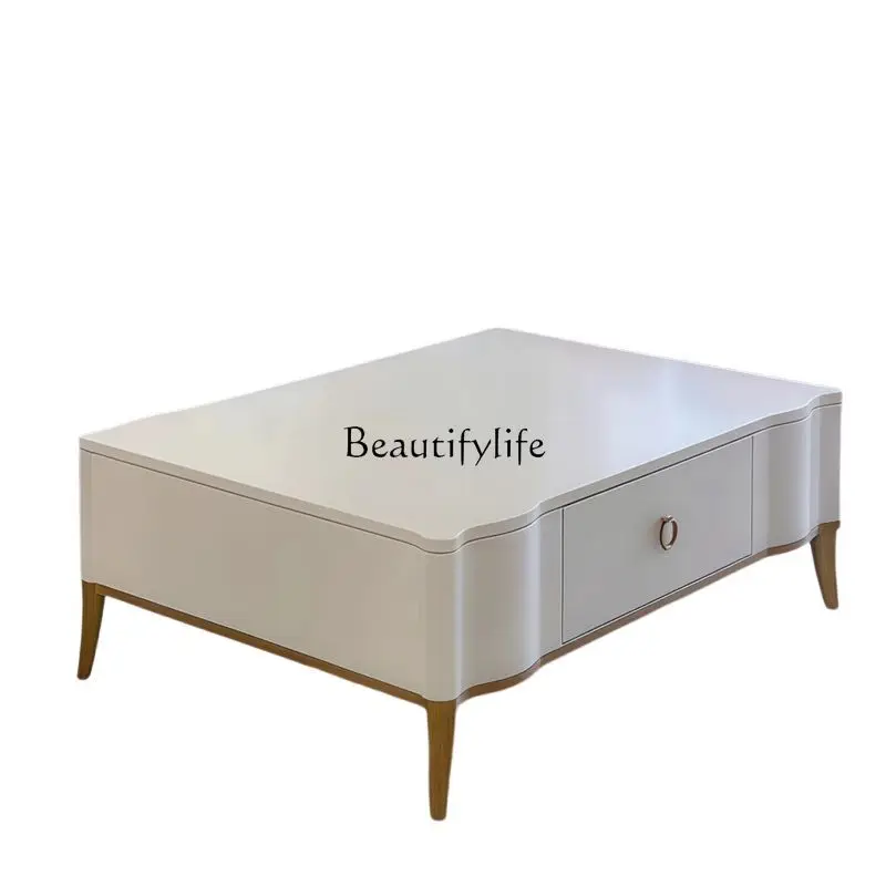

Coffee table coffee table solid wood living room modern simple rectangular coffee table with drawers