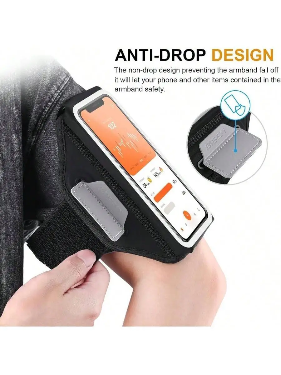 

Sport Armband For Phone With Zipper Pocket Earbuds Keys Fit 6.9 Inch Phone Case