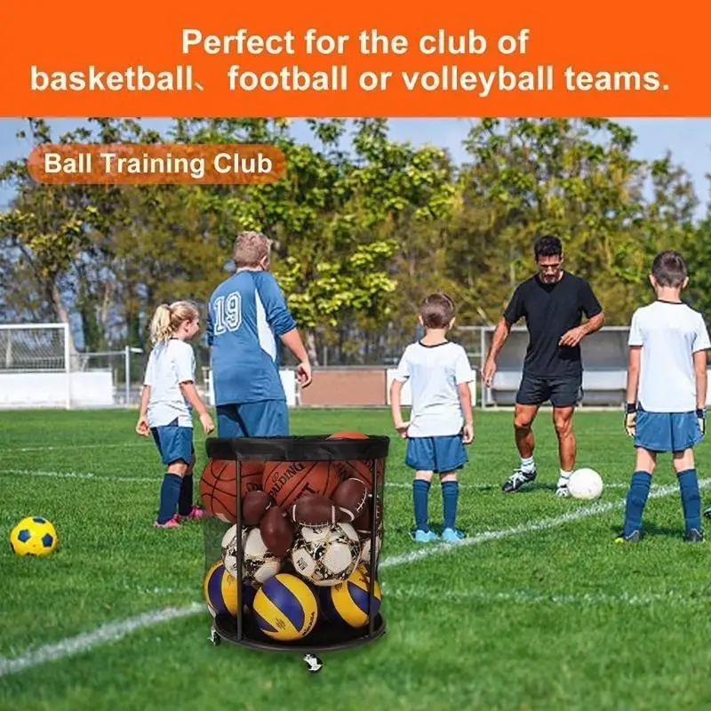 

652F Ball Storage Bin Sports Ball Storage Sleeve String Bag Basketball Organiser for Soccer Garage School