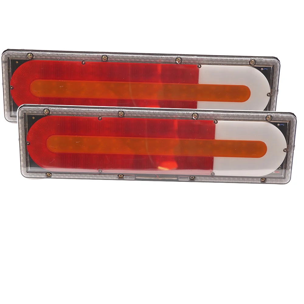 24V LED Rear Tail Lights Stop Reverse For Lorry Trucks Trailer Warning Light Dynamic Flowing Signal Light Traffic Lamp 2PCS