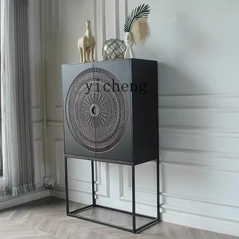 

D24- dining side locker retro modern simple entrance aisle corridor art ornament storage cinet