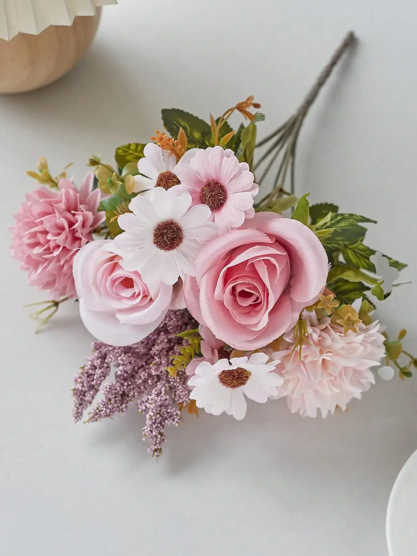 Ramo de rosas artificiales de 1/3 Uds., Margarita de seda, flores de diente de león para decoración de fiesta en casa, adornos de mesa