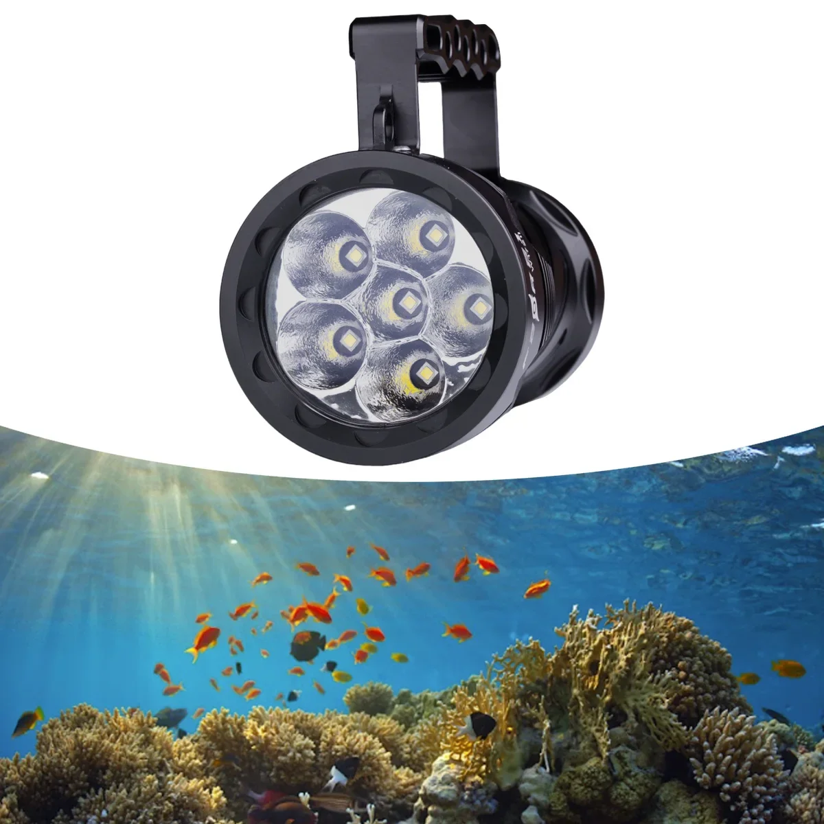 2026 W172II Pro Deep Sea Diving Light 200M Ultra-Bright 6000 Lumens Rechargeable LED Torch 2.5H Runtime with Magnetic Switch