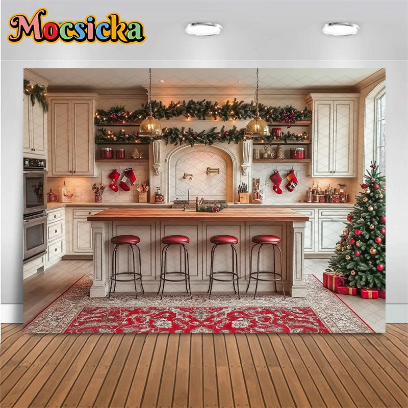 Mocsicka Christmas Kitchen Bac - Kitchen Baking Island recension och pris