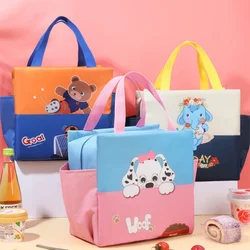 Portable Cartoon Lunch Bag Thermal Insulation Lunch Box Storage Handbag Multifunctional Kid School Cooler Bag Picnic Food Pouch