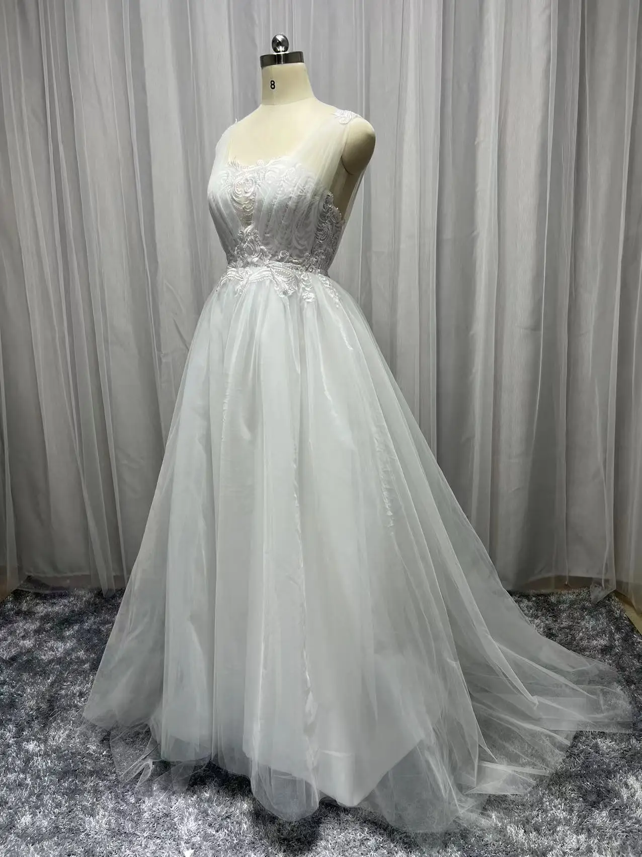 2022 mais tamanho longo boho praia a linha vestido de casamento sem costas v pescoço vestidos de noiva princesa foto real feito sob encomenda vestidos de casamento