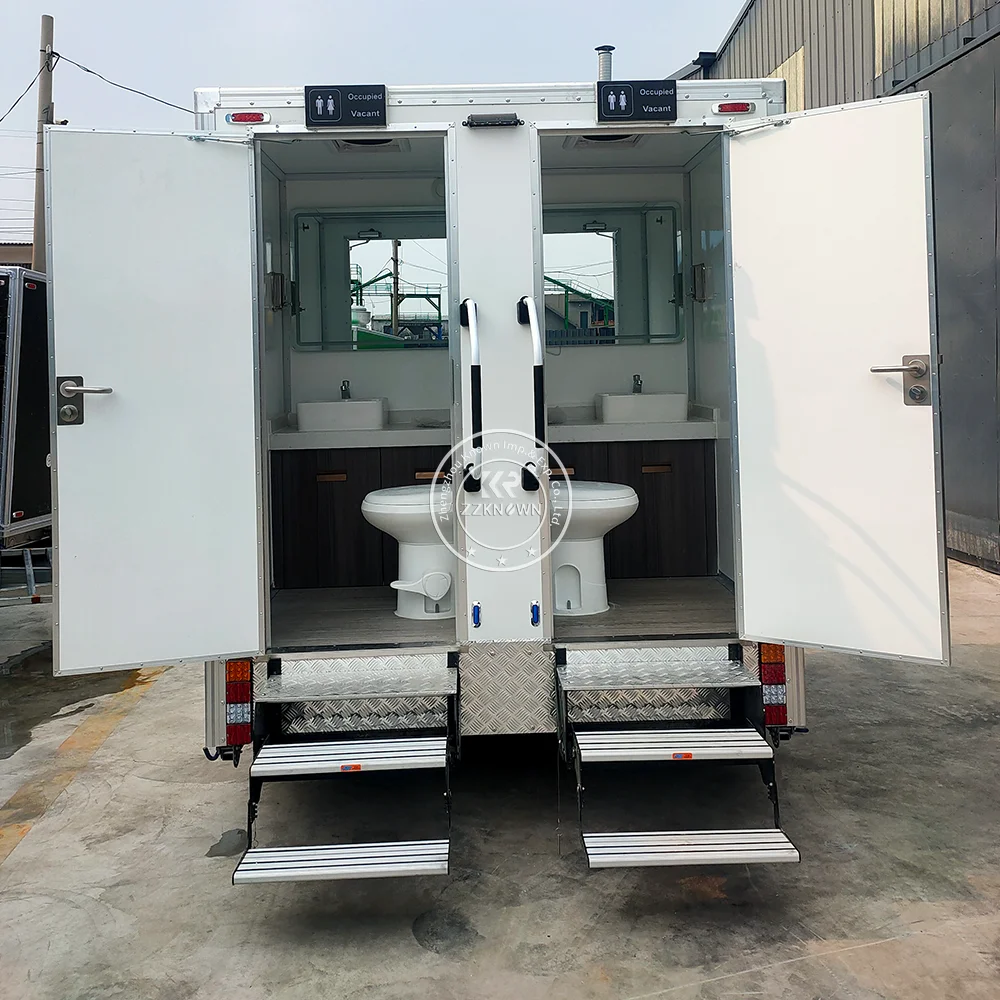 Portable Toilet Trailer Mobile Bathroom Wc Trailer Mobile Luxury Camping Restroom Outdoor Toilet Trailer For Sale