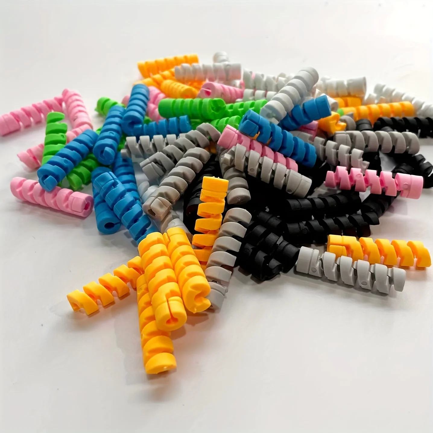 20Pcs data cable, wired earphone, silicone protective case, mobile phone charging cable, earphone cable, spiral protector